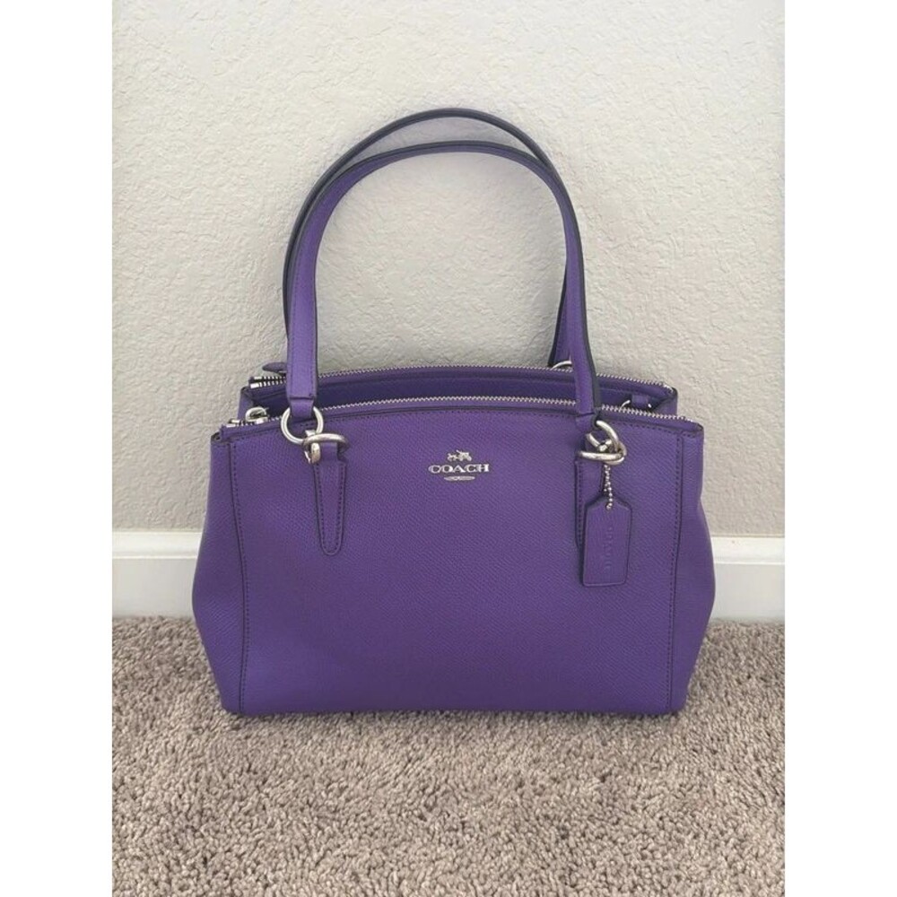 Coach Purple mini Leather Crystie crossbody shoulder bag satchel purse